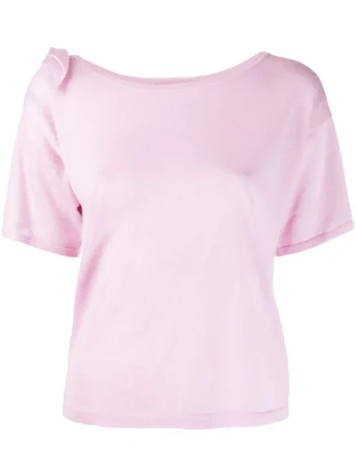 Autumn Cashmere Short Sleeve Knitted Top In Pink