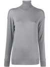 Tom Ford Cashmere/silk Knit Long-sleeve Turtleneck Sweater In Grey