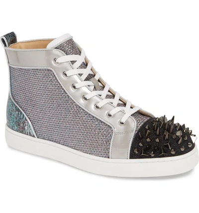 Christian Louboutin Men's Lou Pik Pik Oralto Spiked High-top Sneakers In Version Multi