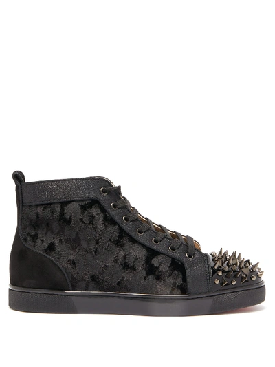 Christian Louboutin Men's Lou Pik Pik Orlato High-top Spiked Sneakers In Black