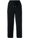Dolce & Gabbana Felpa Dg Logo Banded Cropped Drawstring Jersey Sweatpants In N0000 Black