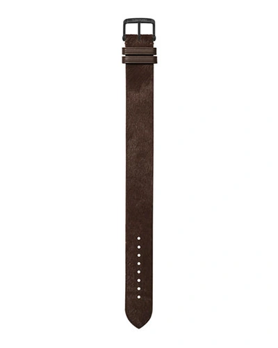 Tom Ford Medium Calf Hair Leather Strap In Brown