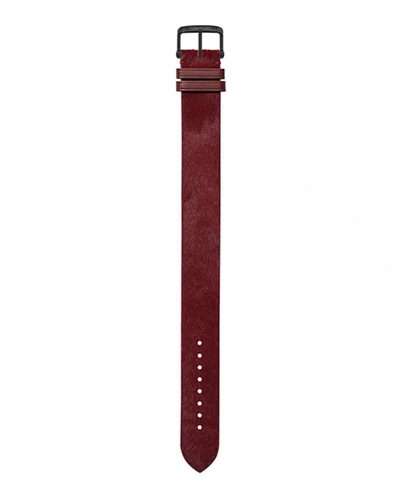 Tom Ford Medium Calf Hair Leather Strap In Red