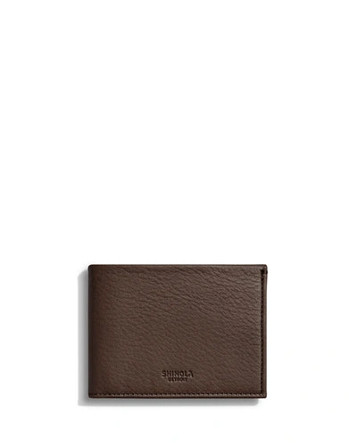 Shinola Men's Slim Leather Bifold Wallet In Chocolate