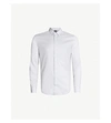 Emporio Armani Slim-fit Cotton-twill Shirt In Grey