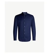 Emporio Armani Slim-fit Cotton-twill Shirt In Blue