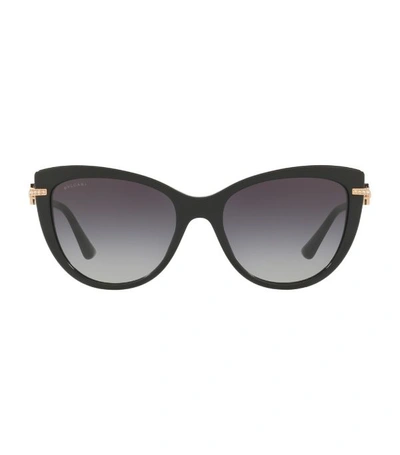 Bvlgari Embellished Cat Eye Sunglasses In Grey Gradient