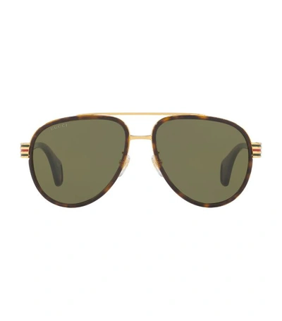 Gucci Aviator Sunglasses In Green