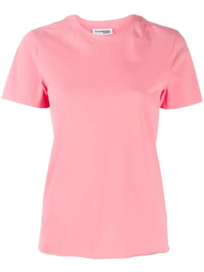 Courrèges Crew Neck T-shirt In Pink