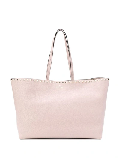 Valentino Garavani Rockstud Leather Tote Bag In Pink