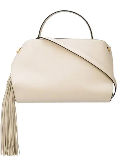 Oscar De La Renta Nolo Tassel Tote In White