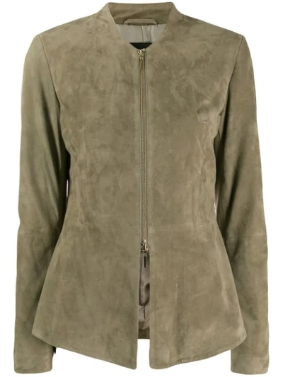 Arma Zipped Fitted Jacket - Brown