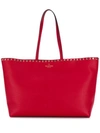 Valentino Garavani Garavani Rockstud Leather Tote In Red