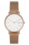 Skagen Women's Signatur Rose Gold-tone Stainless Steel Mesh Bracelet Watch 38mm