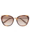 Cartier Panthère De  Butterfly-frame Sunglasses In Brown