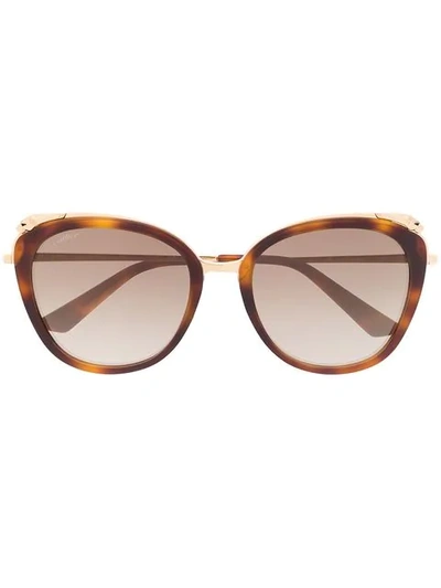 Cartier Panthère De  Butterfly-frame Sunglasses In Brown