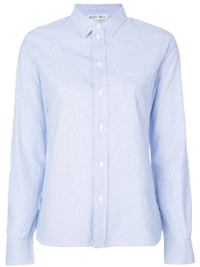 Alex Mill Shrunken Fine Stripe Shirt In Blue