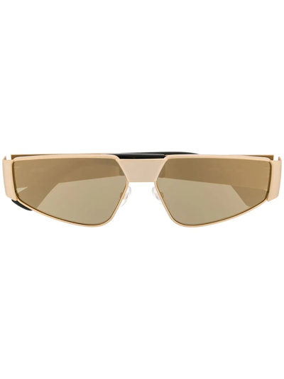 Moschino Eyewear Slim Frame Sunglasses In Gold