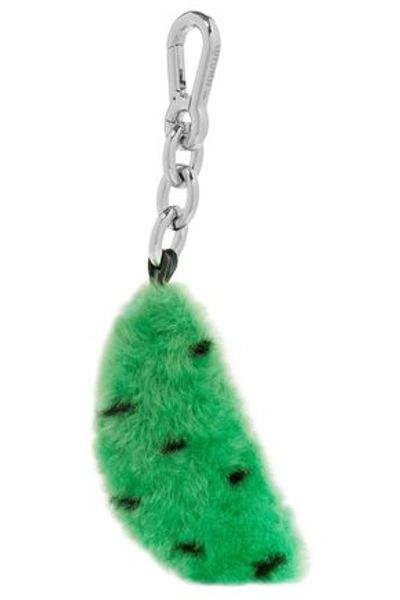 Autumn Cph Stingray And Leather-trimmed Shearling Keychain In Green