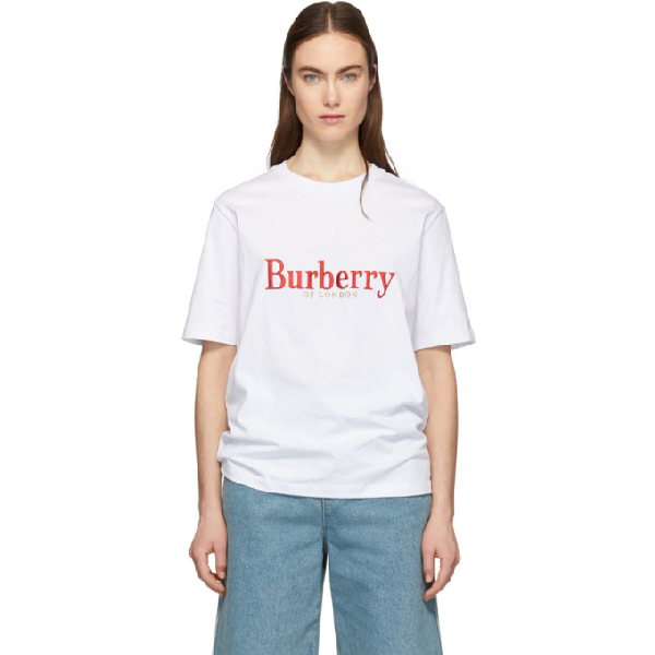 burberry white t shirt red logo