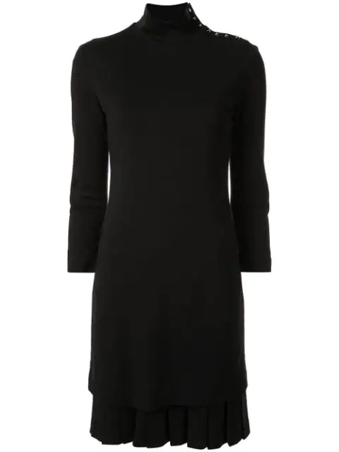 Hermes Hermes Long Sleeve One Piece Dress Black Modesens