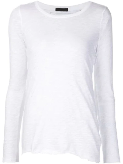 Atm Anthony Thomas Melillo Asymmetric Hem Longsleeved T-shirt In White