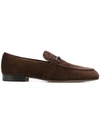 Tod's Men's Suede Loafers Moccasins Doppia T In Brown