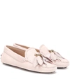 Tod's Women's Suede Loafers Moccasins Gommini In Pink