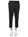 Ami Alexandre Mattiussi Ami Cropped Elasticated Waist Trousers In Black