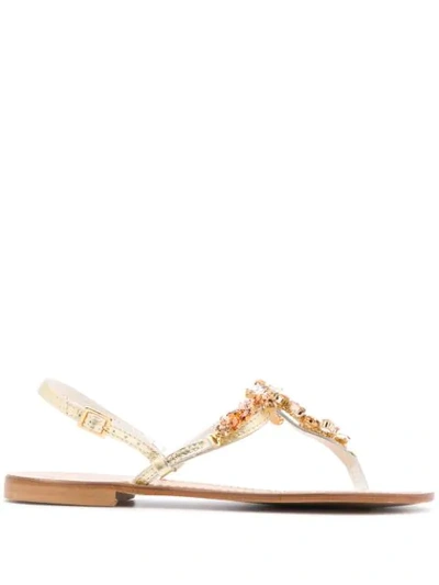 Fabio Rusconi Crystal Embellished Sandals - Gold
