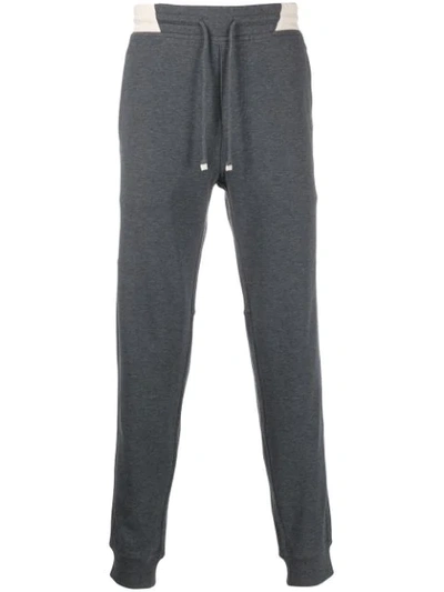 Brunello Cucinelli Striped Sweatpants In Grey