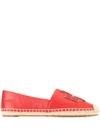 Tory Burch Ines Leather Espadrilles In Red