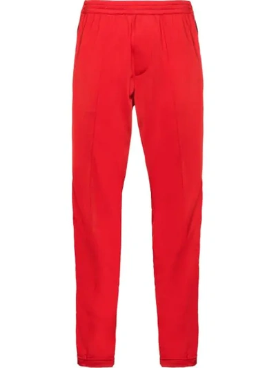 Prada Technical Jersey Trousers In Red