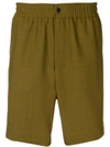 Ami Alexandre Mattiussi Elasticized Waist Bermuda Shorts In Green