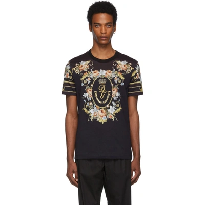 Dolce & Gabbana Dolce And Gabbana Black Floral T-shirt