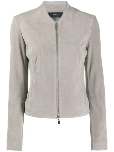 Arma Zipped Fitted Jacket - Grey