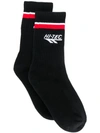 Rassvet X Hi-tech Logo Ribbed Socks In Black