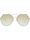 Fendi Eyewear Monogram Sunglasses - Silver