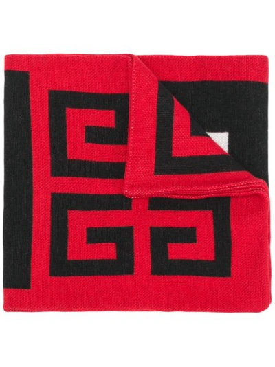 Givenchy Logo Embroidered Scarf In Red