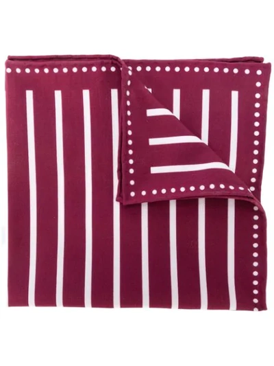 Brunello Cucinelli Striped Pocket Square In Red