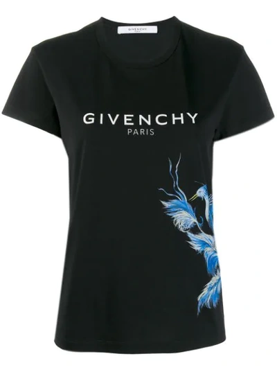 Givenchy Bird-print Cotton-jersey T-shirt In Black