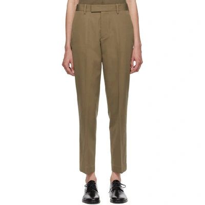 Helmut Lang Beige Cropped Trousers In Patina