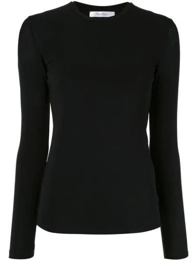 Max Mara Solange Diamante-embellished Silk And Cashmere-blend Jumper In Black