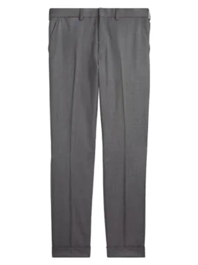Ralph Lauren Greg Flat-front Wool Pants In Grey
