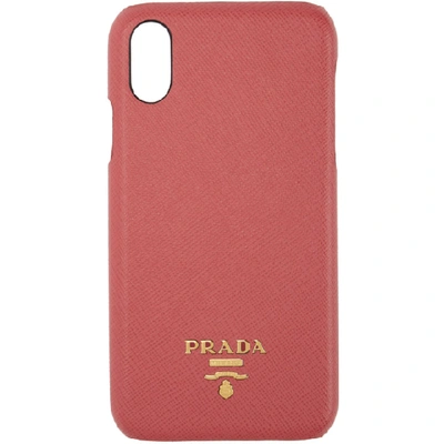Prada Pink Logo Iphone Xr Case In F0505 Peoni