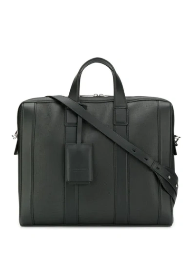 Bottega Veneta Diamond-textured Briefcase In Black