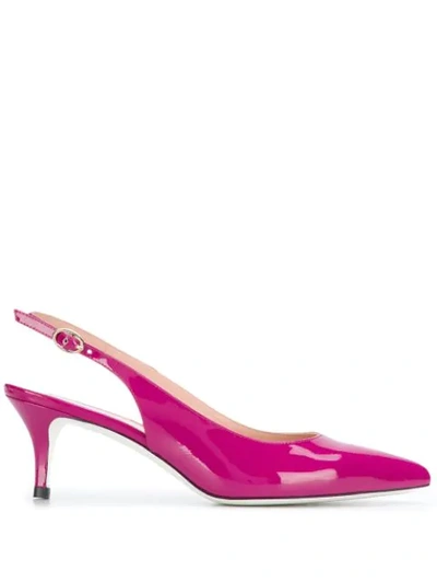 Pollini Pointed Toe Slingback Pumps In Pink