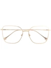 Ferragamo Oversized Square Glasses In Gold