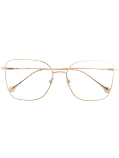 Ferragamo Oversized Square Glasses In Gold
