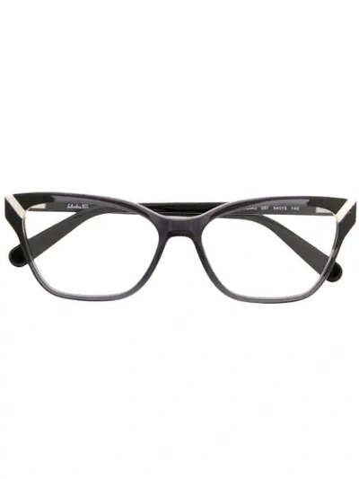 Ferragamo Square Frame Glasses In Black